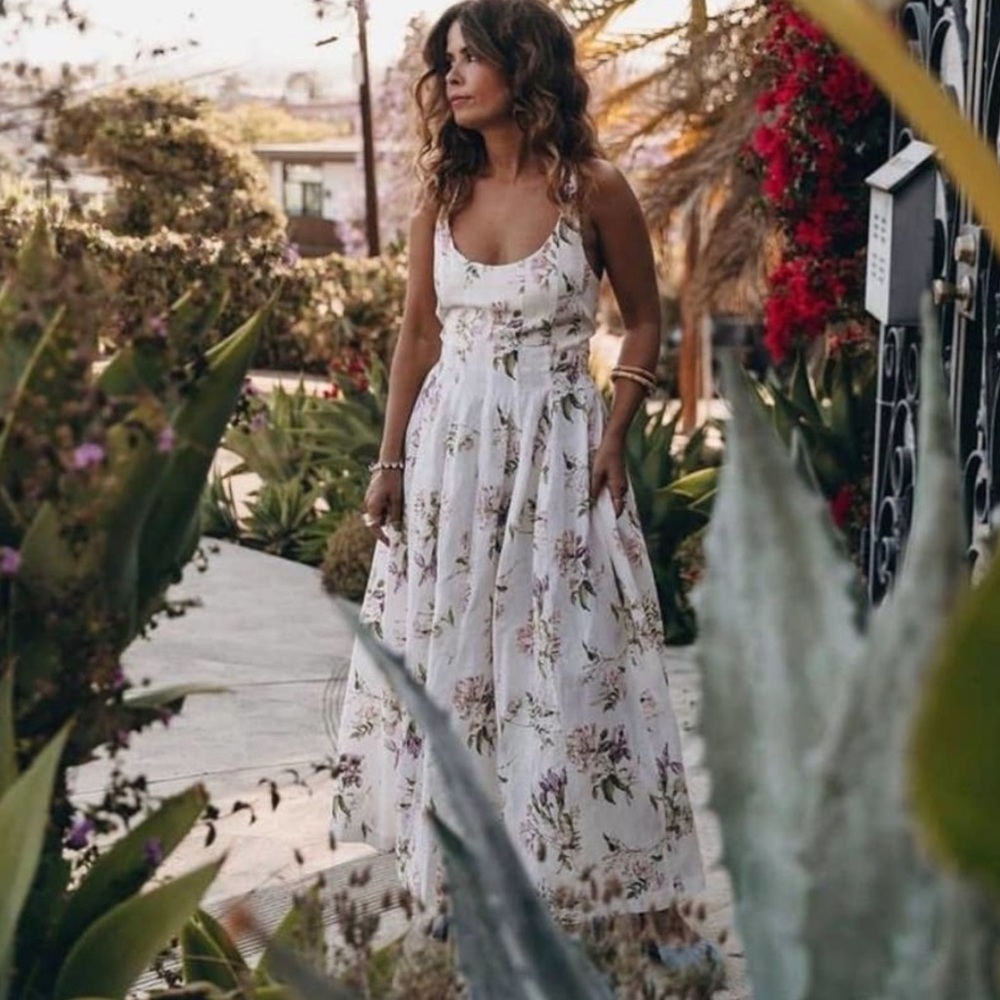 Brock Collection x H&M Lyocell-blend Floral Calf Length Dress Size XL